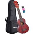 Cascha Premium Mahagoni Ukulele Set rot Sopran-Ukulele