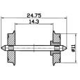 Roco 40198 H0-Gleichstromradsatz, 2 Stück