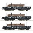 Roco 6600016 H0 3er Set Schwerlastwagen with Ladegut, NS, Ep. III