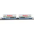 Roco 6600117 H0 Doppeltaschen-Gelenkwagen with LkW-Aufliegern Sdggmrs 738, T3000e