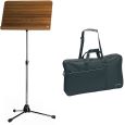 K&M 118/1 Orchesternotenpult Nussbaum + Tasche Set