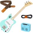 Loog Mini Electric Guitars Green Kindergitarre + Verstärker + Kabel + Gurt