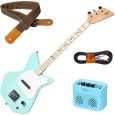 Loog Pro Electric Guitars Green Kindergitarre + Verstärker + Kabel + Gurt