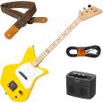 Loog Pro Electric Guitars Yellow Kindergitarre + Verstärker + Kabel + Gurt