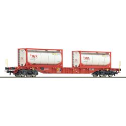 6600077 H0 Containertragwagen Sgnss mit Tankcontainern 'TWS', ÖBB, Ep.VI