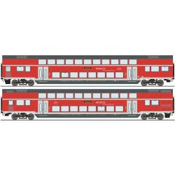 6220145 H0 4er Set Doppelstockwagen mit Steuerwagen, DSB, Ep. VI, AC