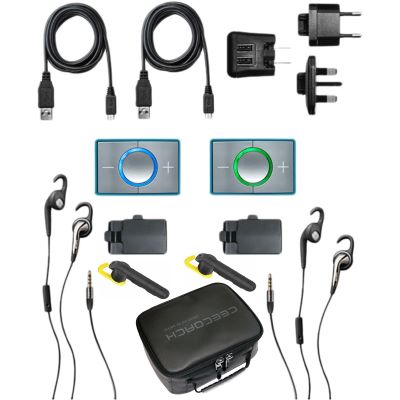 Ceecoach 2 Duo Kit TK/SB + 2 BT Steel Headsets + Tasche für 4 Geräte