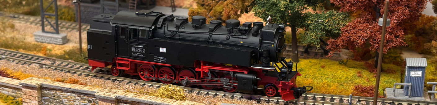 Dampflok im Modellbahnshop