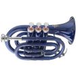 KORN TT-1-BL Bb Taschentrompete blau mit Koffer Thumbnail 1