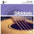Daddario EJ26 Akustik Gitarrensaiten 3-D Pack Thumbnail 1