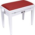 KORN Klavierbank KB-20 Weiß glz. SamtTOP Rot Thumbnail 1