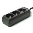 Steckdosenleiste 3 fach 1,5mm schwarz Thumbnail 1