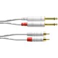 Cordial 2x Klinke 6,3mm mono / 2x Cinch Weiß 0,6m Thumbnail 1