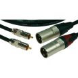 Klotz 2 Cinch Stecker / 2 XLR male 3 m schwarz (Neutrik) Thumbnail 2