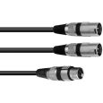 Adapterkabel  XLR(Female)/2x XLR(Male), 0,5m Thumbnail 1