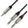 Adam Hall Cables Premium 3,5mm Klinke Stereo auf 2 x 6,3mm Klinke Mono 6m Thumbnail 1
