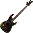 ESP Ltd SURVEYOR 87 Rainbow Crackle E-Bassgitarre Thumbnail 1