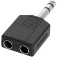 Adapter 2x Klinkenbuchse stereo 6,3 mm / 1x Klinkenstecker stereo 6,3 mm Thumbnail 1