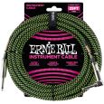 Ernie Ball EB6066 Instrumentenkabel gerade/gewinkelt schwarz/neongrün 7,62m Thumbnail 1