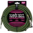 Ernie Ball EB6082 Instrumentenkabel gerade/gewinkelt schwarz/grün 5,4m Thumbnail 1