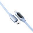 myVolts Step Up USB-C zu USB-C PD Kabel mit LCD Power Meter, Sky Blue Thumbnail 2