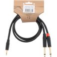 N-RoK Premium Kabel 3,5mm stereo / 2x Klinke 6,3mm mono 0,9m Thumbnail 4
