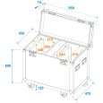 ROADINGER Flightcase 2x IP TMH-H760 mit Rollen Thumbnail 6