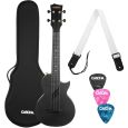 Cascha Carbon Fibre Ukulele Set Schwarz Konzert-Ukulele inkl. Gigbag+Zub. B-Ware Thumbnail 1