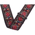 N-RoK GrooveLine Gitarrengurt Woven Flower Red Thumbnail 3
