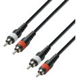 Adam Hall 3 STAR TCC 0100 M Twin Kabel 2 Cinch x 2 Cinch 1 m Thumbnail 1
