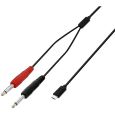 Adam Hall 3 STAR Y PP USB-C 0300 USB-C Y-Kabel 2 x Klinke TS Male x USB-C 3m Thumbnail 1