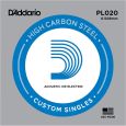 Daddario Einzelsaite 020 Plain Steel
