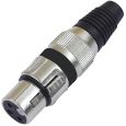 XLR-Stecker kurz 3-polig Metall schwarz Thumbnail 1