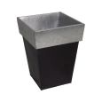 Design Übertopf Zink sw/Rand silber 40cm Thumbnail 1