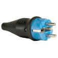 DAP Rubber Schucko Connector Male 230v Blue CEE7/V Thumbnail 1