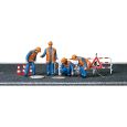 10445 Kanalarbeiter, Absperrung, Kanaldeckel Thumbnail 1