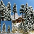 6152 Schnee-Fichten, 2 Stück, 90mm und 120mm hoch Thumbnail 1