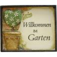 Ref: 02 Gartenschild: Willkommen im Garten Thumbnail 1
