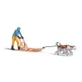 7817 Hundeschlitten mit Fahrer und zwei Huskies Thumbnail 1