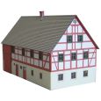10-01-H0-S Stallgebäude mit Schieferdach und Holzfenster Thumbnail 1