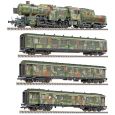 L130002 4-tlg.Set: "Truppen-Transport" Zugset mit BR 42 + 3 Wagen, DRG, Ep. II Thumbnail 1