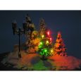 51292 Weihnachtsbaum mit Schnee und Lichterkette beleuchtet (gelb/grün/rot) Thumbnail 1