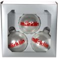12450 Weihnachtskugeln groß, silber (3er Box) Thumbnail 1