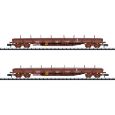 18290 N 2er Set Rungenwagen Uas mit Ladung, SNCF, Ep.VI Thumbnail 1