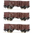 6600075 H0 3er Set offene Güterwagen Omm 34, DB, Ep.III Thumbnail 1