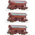 77052 H0 3er Set Schwenkdachwagen Tdgs, DB, Ep.IV 'Quarzwerke' Thumbnail 1