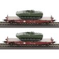 70055 H0 2er Set Schwerlastwagen Rmms 3960 mit zwei Panzern, DR, Ep.IV Thumbnail 1