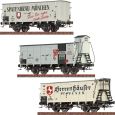 50938 H0 3er Set gedeckte Güterwagen G10 'Biermarken', DB, Ep.III Thumbnail 1