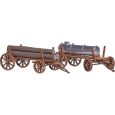 1386 H0 2 Holzwagen mit Stämmen und Wasserfass Thumbnail 1