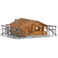 1855 H0 Blockhütte im Bau Thumbnail 1